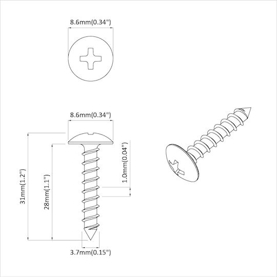 vidaXL Self-Piercing Screw with Length 4mm 8219pcs