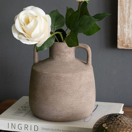 Artekko Decorative Vase Candia Gray 15.5x15.5x17.5cm