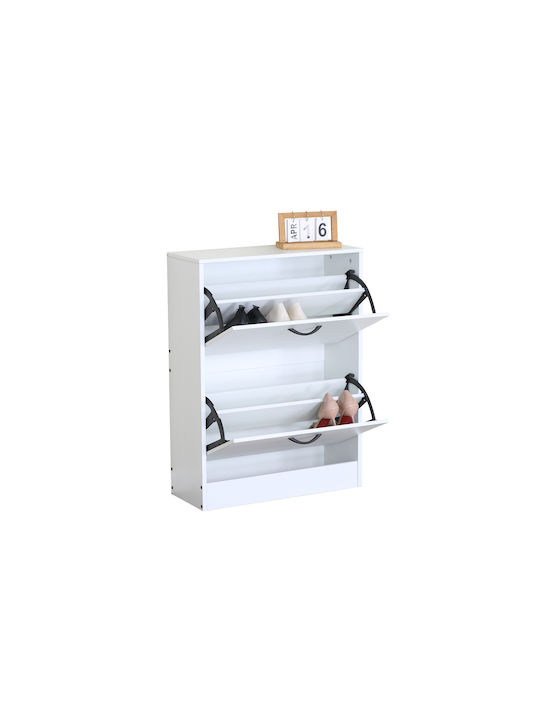 Дървена Обувки Zefiros 2 Врати Бял 60x24x81см MDF Меламин