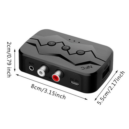 Adaptor Bluetooth M23 Transmițător Receptor Tv Pc Sistem Audio Acasă Jack 3,5 mm Micro Sd Usb Aux Nfc Rca Negru