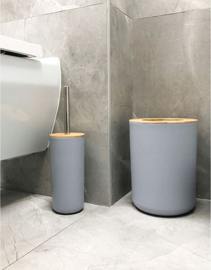 ikonka Plastic Bathroom Accessory Set Gray 6pcs