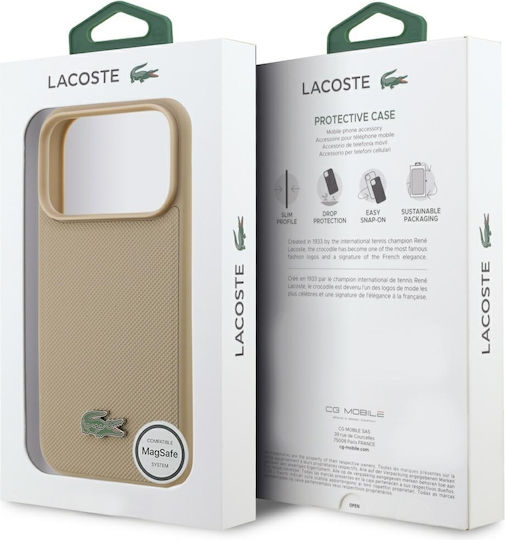 Lacoste Petit Pique Umschlag Rückseite Braun (iPhone 17 Pro)