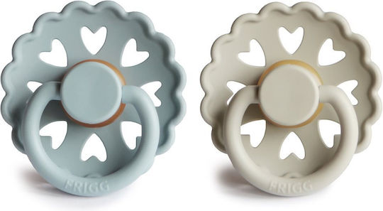 Frigg Fairytale Pacifiers Rubber Stone Blue/Willow Gray for 0-6 months 2pcs