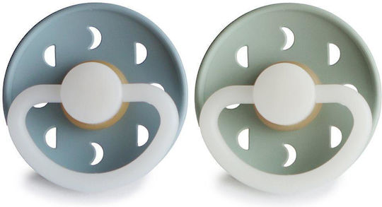 Frigg Moon Phase Pacifiers Rubber Night Stone Blue/Sage for 6-18 months 2pcs