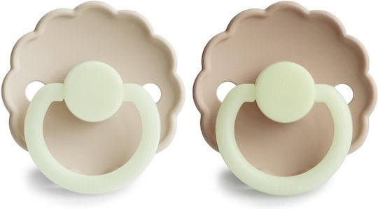 Frigg Daisy Schnuller Gummi Nacht Cream/Croissant für 6-18 Monate 2Stück