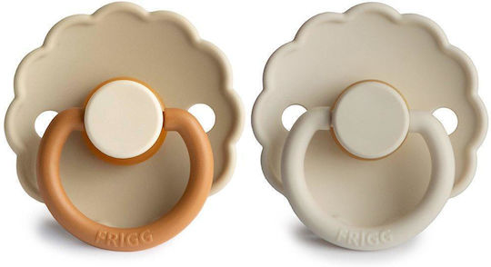 Frigg Daisy Πιπίλες Καουτσούκ Desert/Cream για 0-6 μηνών 2τμχ