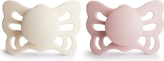 Frigg Orthodontic Pacifiers Silicone Cream/Blush for 0-6 months 2pcs