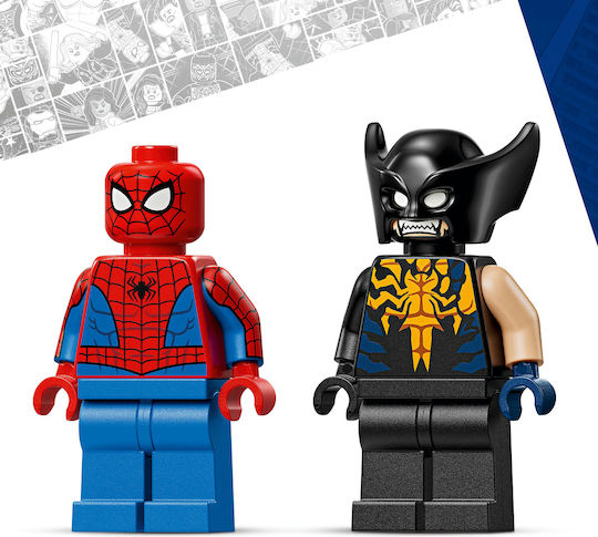 LEGO Marvel Spider-Man Кола срещу Venomized Wolverine за 7+ Години 134 Бройки