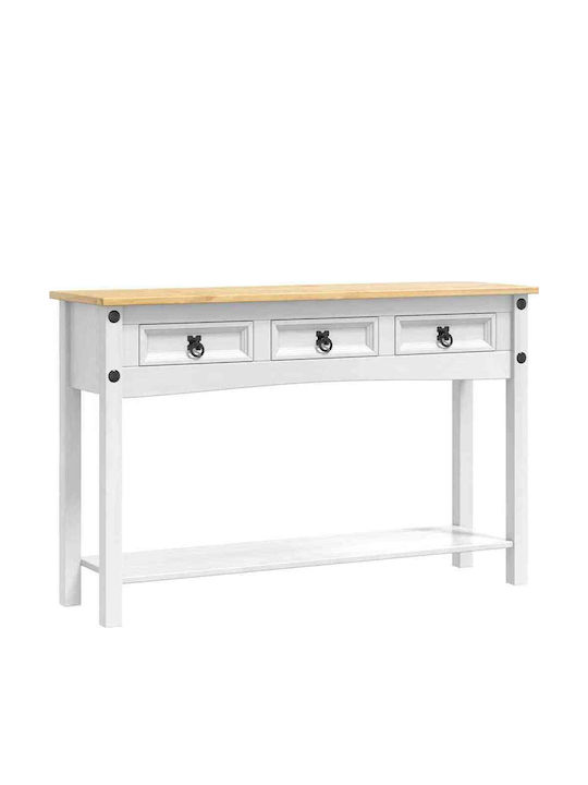 Consolă din Lemn Masiv Alb L114xL34.5xH73buc