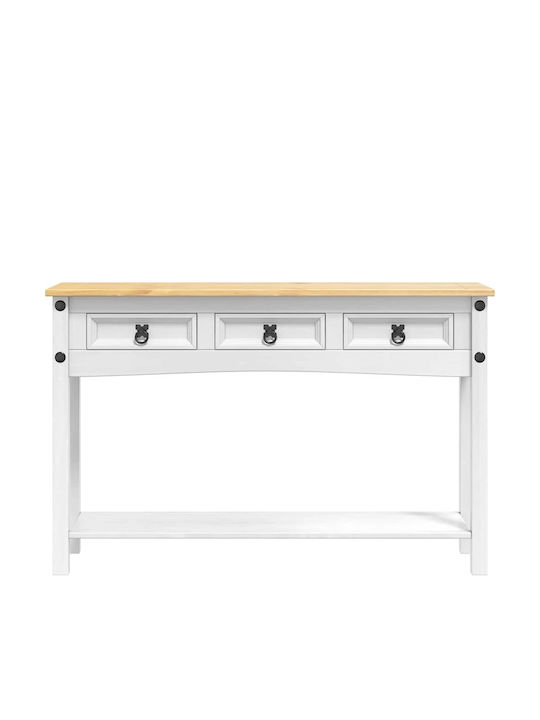 Consolă din Lemn Masiv Alb L114xL34.5xH73buc