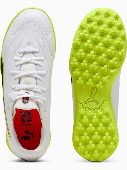 King 20 Match Jr TT Kids Soccer Cleats & Shoes with Turf White