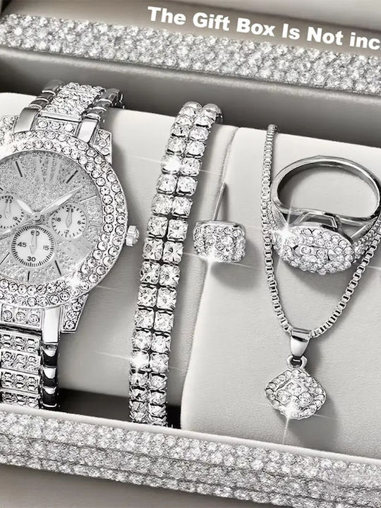 Luxury Quartz Watch & Watch Set Necklace Bracelet Earrings Ring