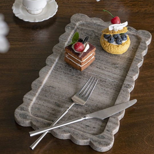 Artekko Marble Rectangular Decorative Tray 35.5x20x1.8cm
