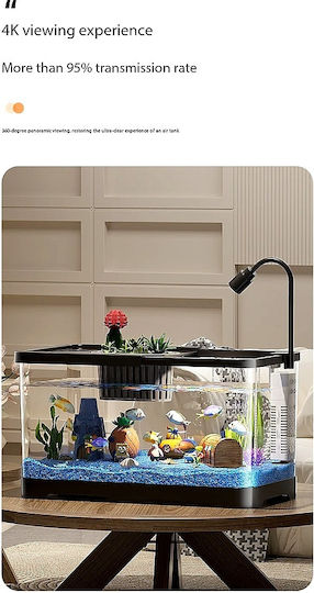 Aquarium for Fish Capacity 10.5L with Lighting 30x19x18.5cm