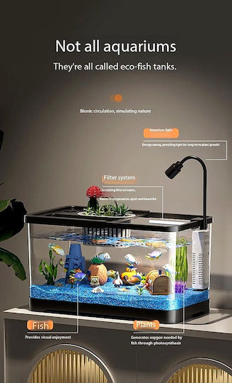 Aquarium for Fish Capacity 10.5L with Lighting 30x19x18.5cm