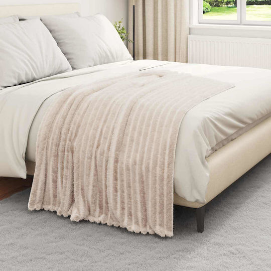 vidaXL Ριχτάρι Πολυθρόνας Fleece 150x130εκ. Μπεζ