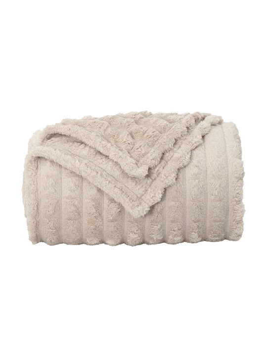 vidaXL Ριχτάρι Πολυθρόνας Fleece 150x130εκ. Μπεζ