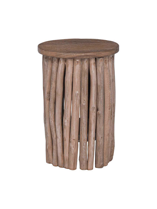 vidaXL Round Side Table Made of Solid Wood Natural 30x30x45 cm