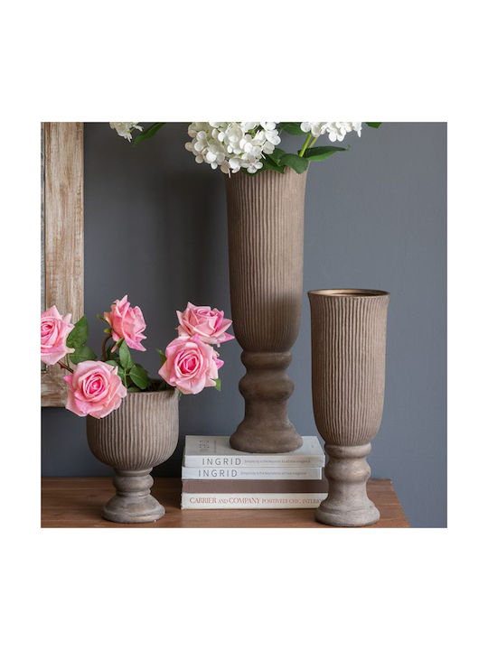 Artekko Decorative Vase Candia Brown 17.5x17.5x56.5cm