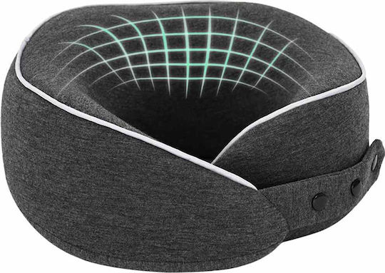 vidaXL Cotton made Travel Pillow 28x28x14cm Gray