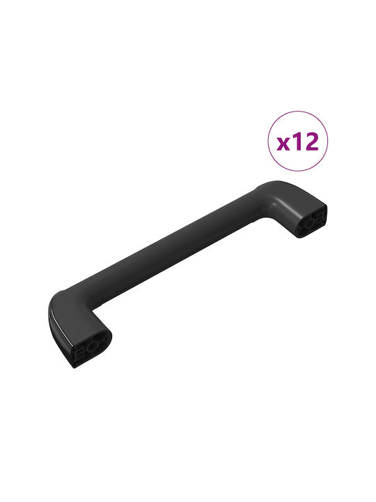 vidaXL Handle Furniture made of Metallic Black 380mm (Center Distance 34mm) 864708 12pcs