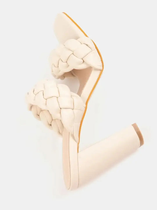 Women's Mule Heel Beige Size 37 Beige