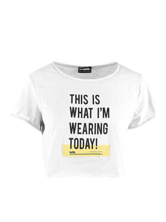 Women's Summer Crop Top Cotton Short Sleeve White