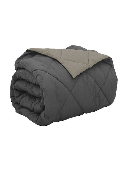 vidaXL Super King Decke 220x240cm Hellgrau Anthrazit