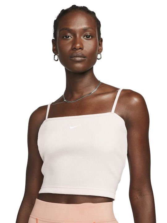 Sportswear Women's Athletic Crop Top with Straps Atmosphere White