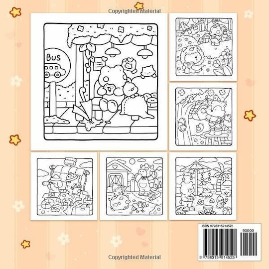 Coco Wyo Little Cuddles Colouring Book Adults Teens Featuring Cute Animal Friends Relaxation