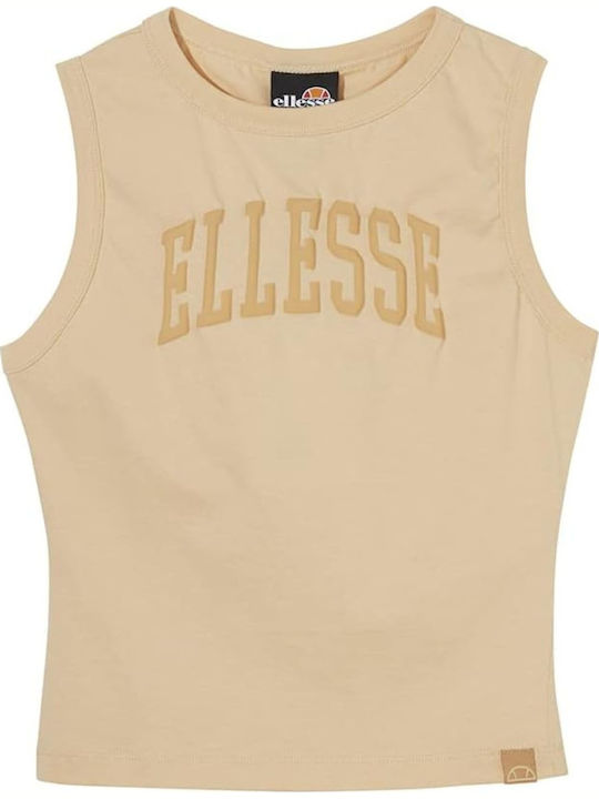 Fliss Γυναικείο Αθλητικό Crop Top Αμάνικο Μπεζ