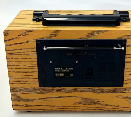Meier M-1807BT Retro Επιτραπέζιο Ραδιόφωνο Μπαταρίας με Bluetooth και USB Καφέ