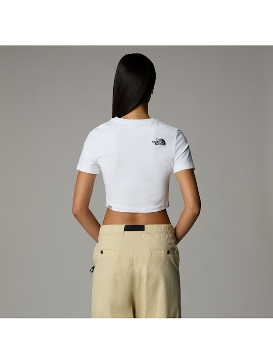 Women's Summer Crop Top Cotton Short Sleeve White
