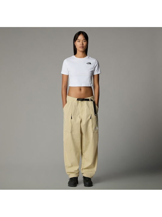 Women's Summer Crop Top Cotton Short Sleeve White