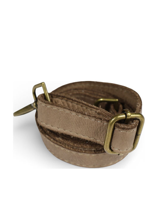 Leder Damentasche Schultertasche Taupe