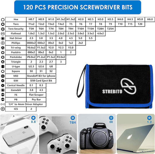 Screwdriver Set 142 Pieces Precision Screwdriver for Electronic Devices Magnetic Repair Kit 120 Bits Phone Macbook Computer Laptop PC Tablet