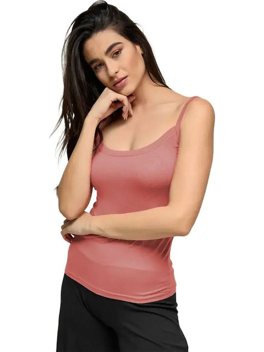 Women's Summer Blouse with Straps Salmon