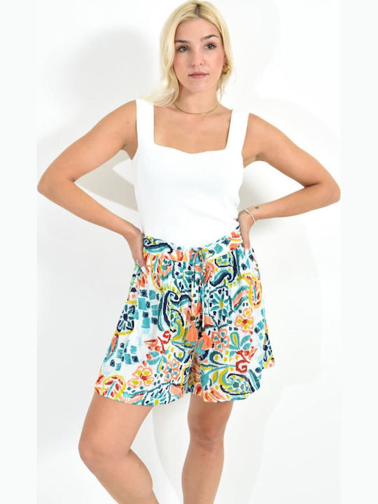 Damen Sommer Bluse Ärmellos mit V-Ausschnitt Weiß