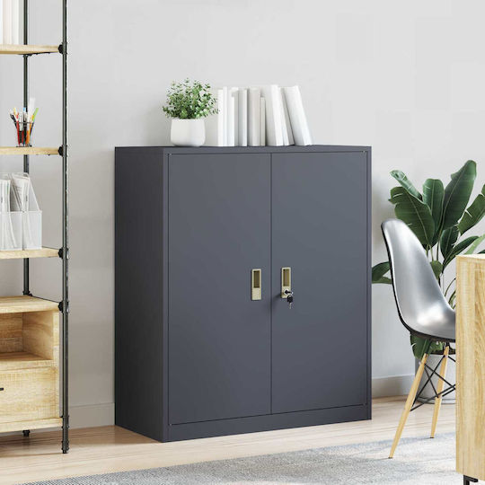 Metal Office Cabinet Anthracite 90x40x105cm