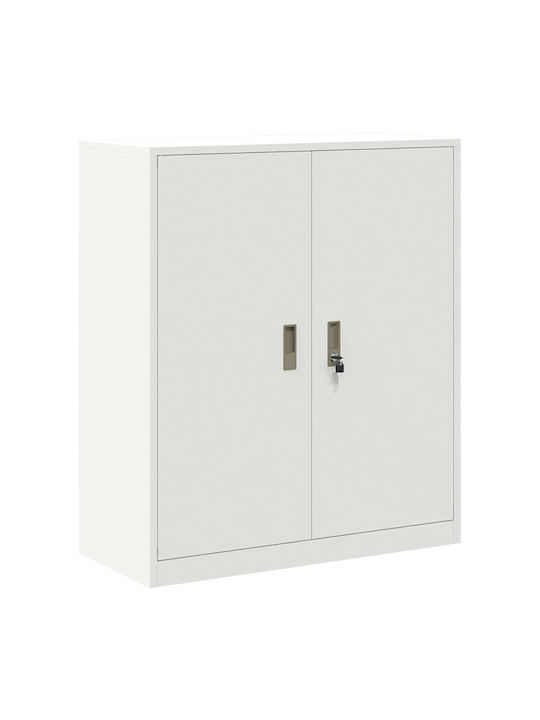 Cabinet de Birou Metalic Alb 90x40x105cm