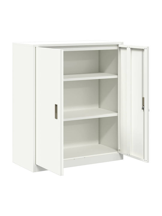 Cabinet de Birou Metalic Alb 90x40x105cm