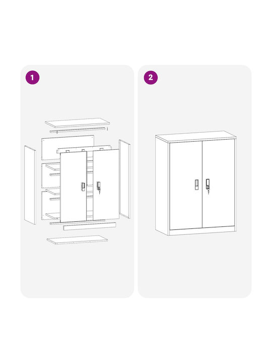 Cabinet de Birou Metalic Pink 80x40x105cm