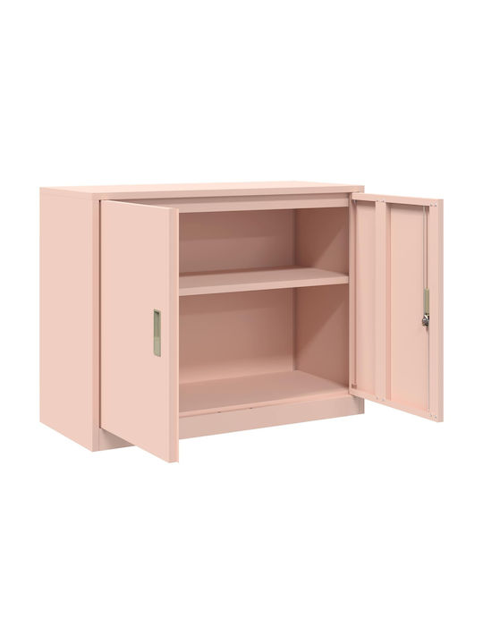 Office Storage Metal Cabinet Pink L90xW40xH70cm