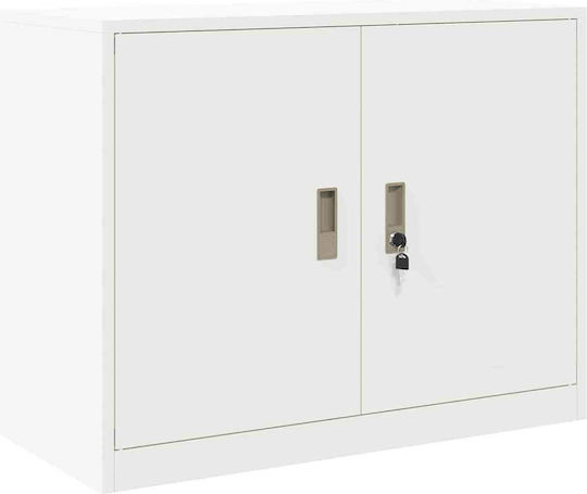 vidaXL Office Metal Cabinet White 90x40x70cm