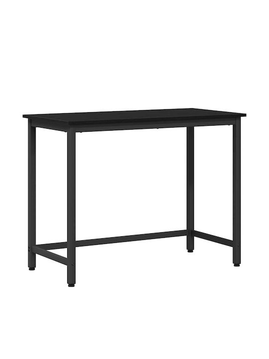 Desk Wooden Black Beech with Metal Legs & Adjustable Height 80x50x76.5cm