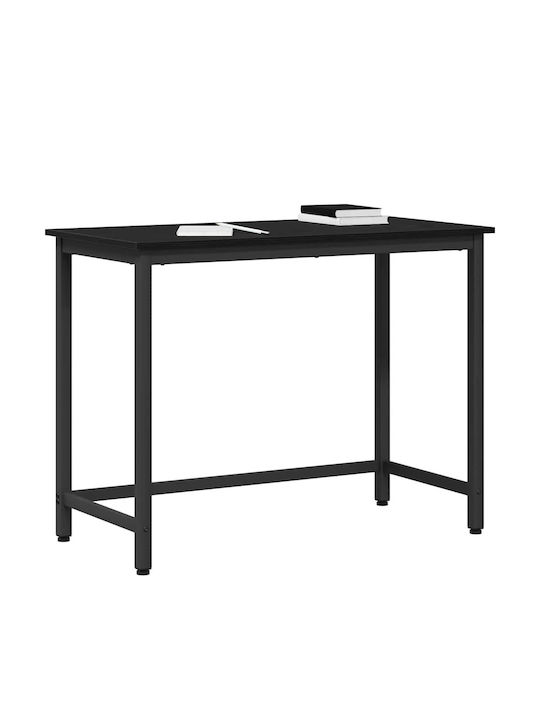 Desk Wooden Black Beech with Metal Legs & Adjustable Height 80x50x76.5cm