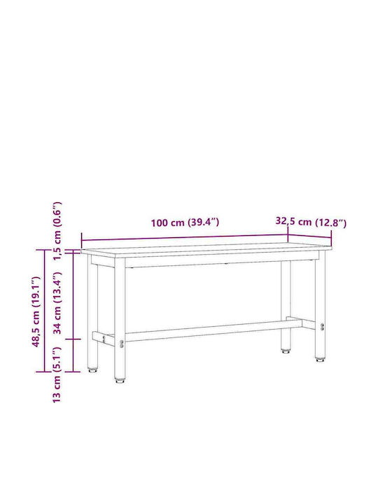 Vechi Bancă Exterior Lemnos 100x32.5x48.5cm
