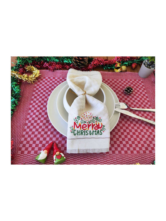 Kotonia Home Set Ornamente de Crăciun Șervețele Multicolore L40xW40cm. 2buc
