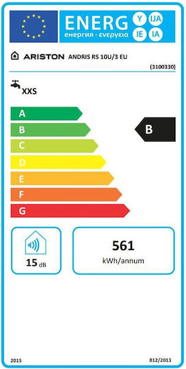 Ariston Andris Rs Boilere electrice 10lt Sticlă Vertical 1.2kW