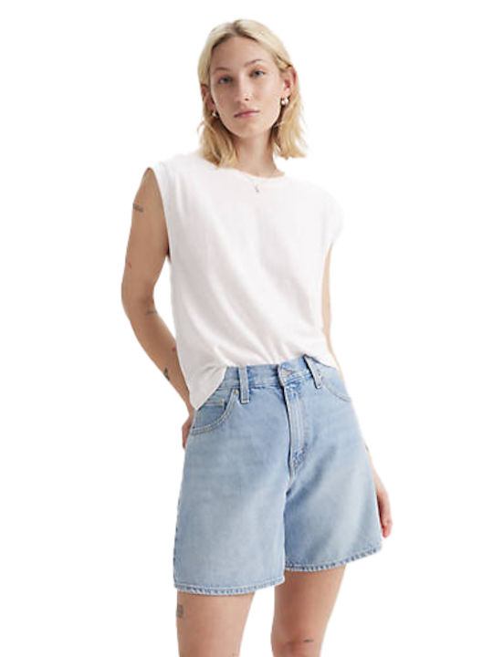 Bluze Damă Boxy Bumbac Fără Mânecă Alb